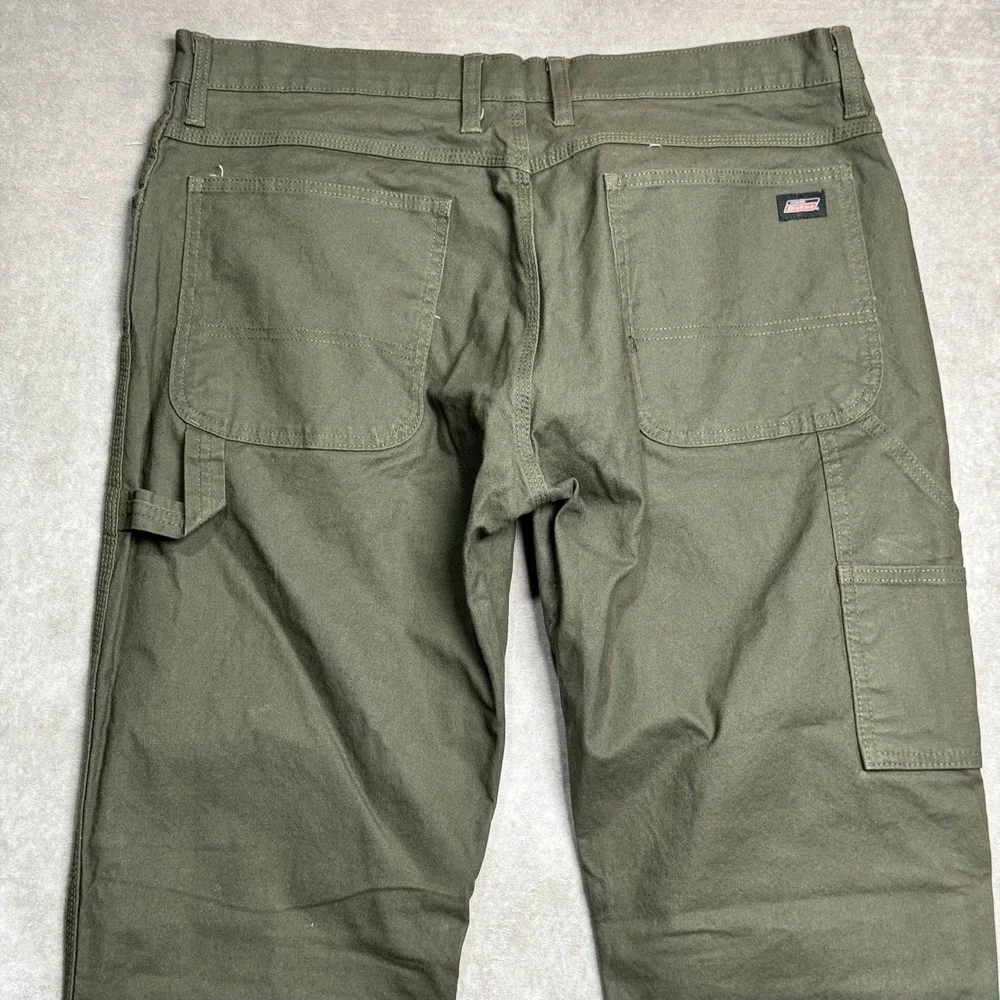 Dickies Pants Mens 36x34 (Fits 37x33) Khaki Green Carpenter Canvas Work Utility